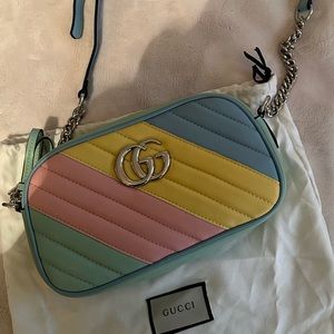 NWOT Gucci rainbow GG Marmont crossbody pastel bag
